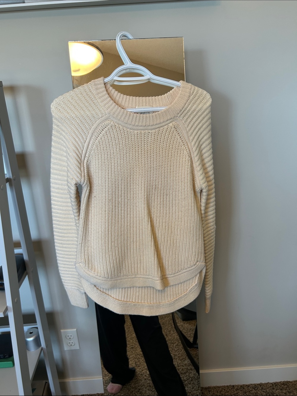 Wilfred Cream Ribbed Crewneck Sweater